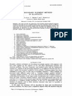 The Boundary Element Method in Elasticity: (Received October in Revised Form March