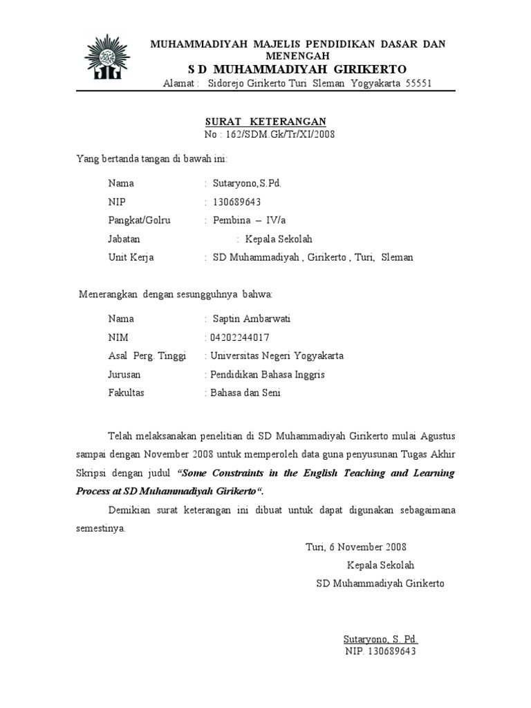 Contoh Surat Izin Wawancara - Simak Gambar Berikut