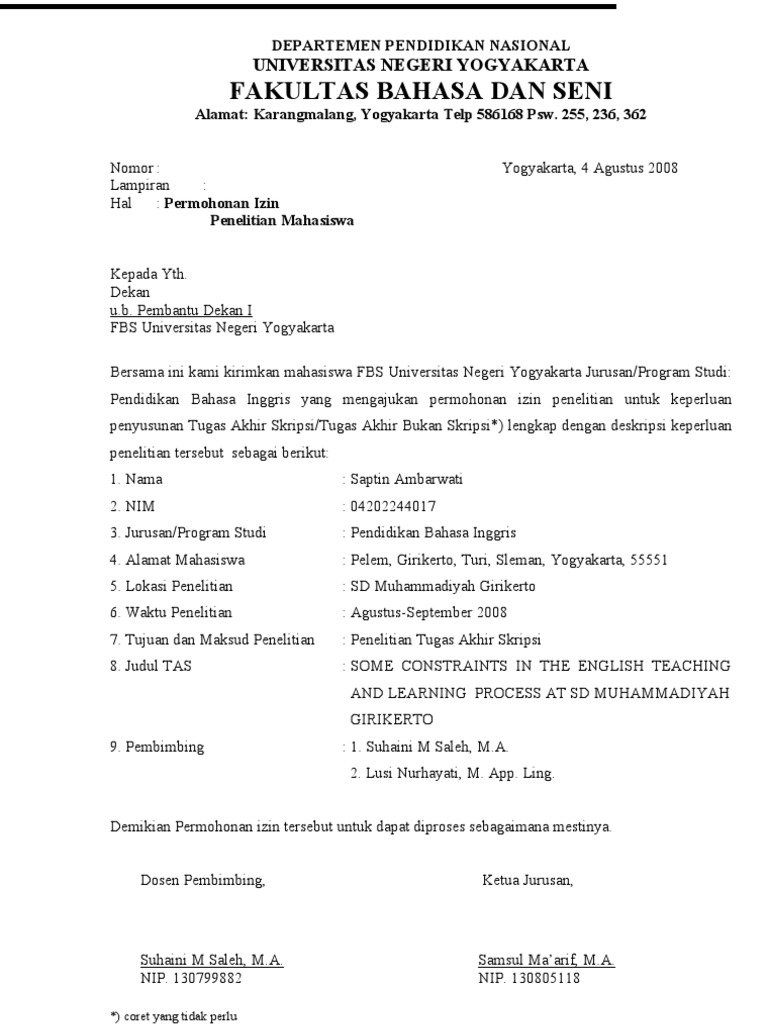 Surat Izin Penelitian