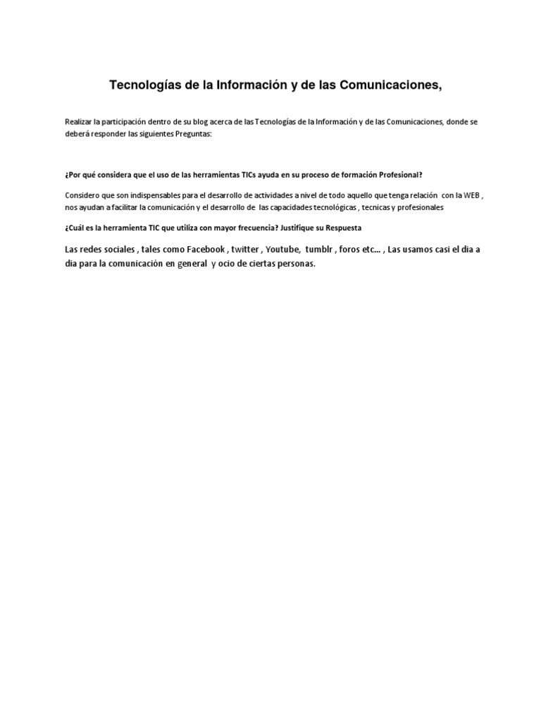 Tecnologías de La Información y de Las Comunicaciones | PDF | Ciencias ...