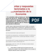 Preguntas y Respuestas Relacionadas A La Bancarización de La Economía