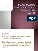 Desarrollo de Como Calcular El Rango de Una Matriz