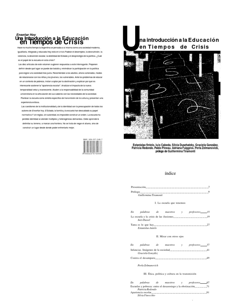 Perla Zelmanovich - La Educacion en Tiempos de Crisis | PDF | Adultos ...