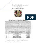 Calendario Kerygmatico Comunidad San Agustin