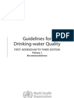 Water Sanitary Guideline Values