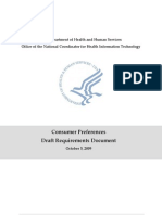 Consumer Preferences Draft Requirements Document