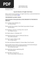 Download White House -- France State Dinner Guest List by ABC Politics SN206548330 doc pdf
