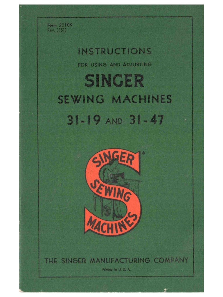 Singer 31 47 and 31 19 Manual | PDF | Language Arts & Discipline ...