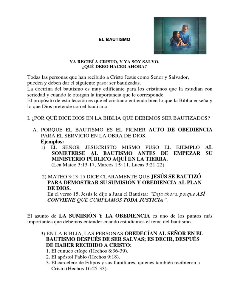El Significado del Bautismo en Cristo | PDF | Bautismo | La ...