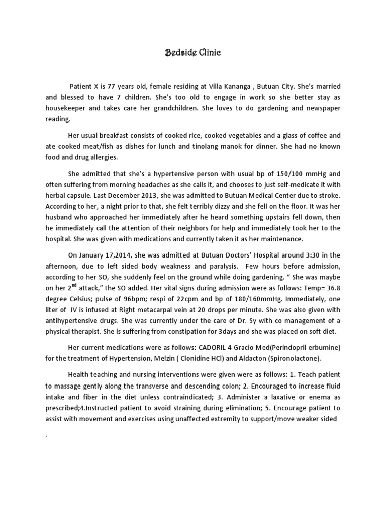 Bedside Clinic PDF Patient Hospital