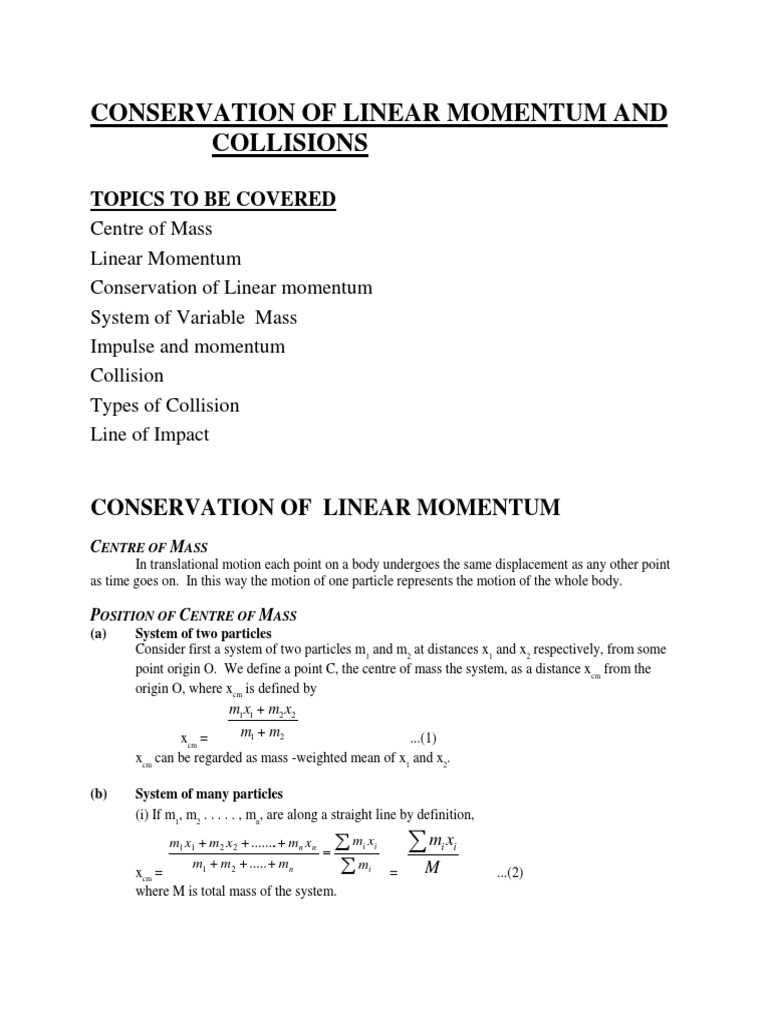 Types and Conservation of Collisions | PDF | Collision | Force