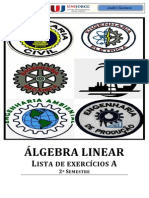 ÁLGEBRA LINEAR - Lista de Exercícios Por André Gustavo