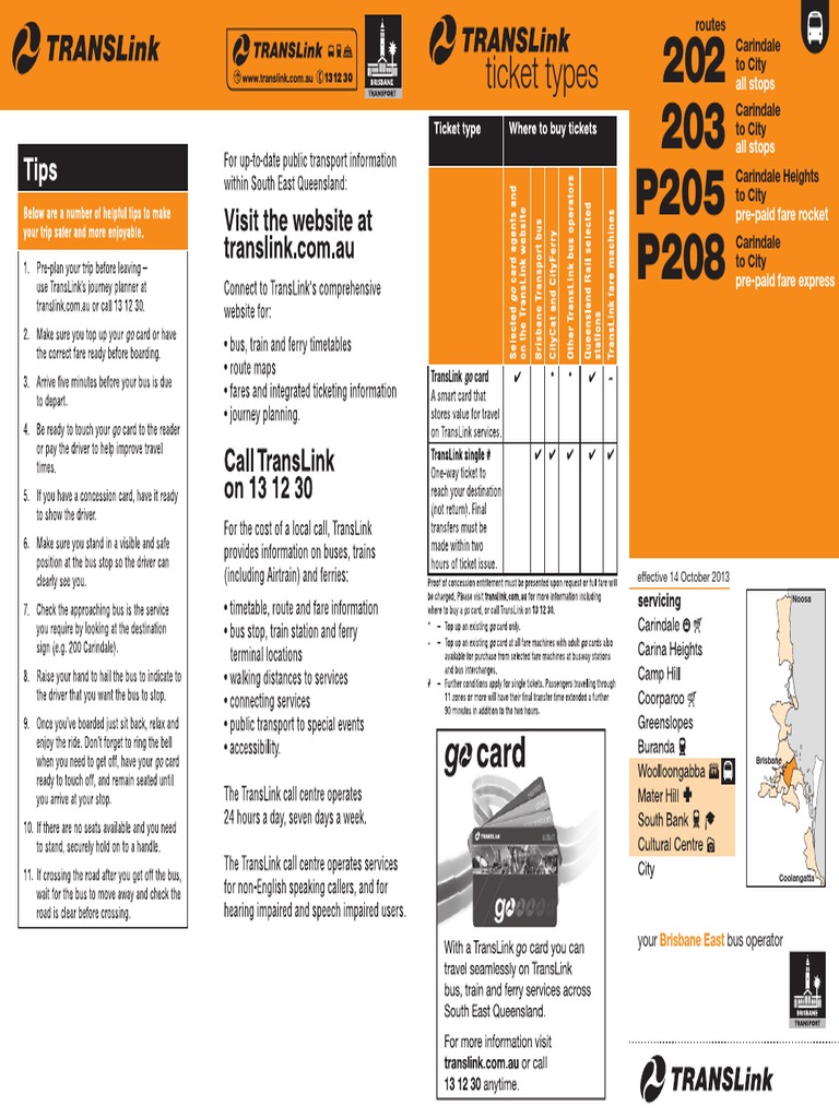Carindale to City Bus Timetable | PDF | Public Transport | Passenger ...