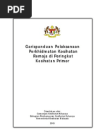 Garispanduan Pelaksanaan Perkhidmatan Kesihatan Remaja Di Peringkat Kesihatan Primer