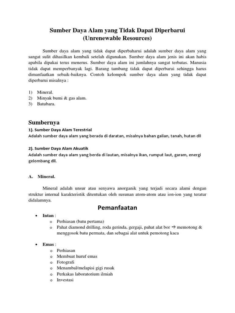 Makalah Sda Tidak Dapat Diperbaharui