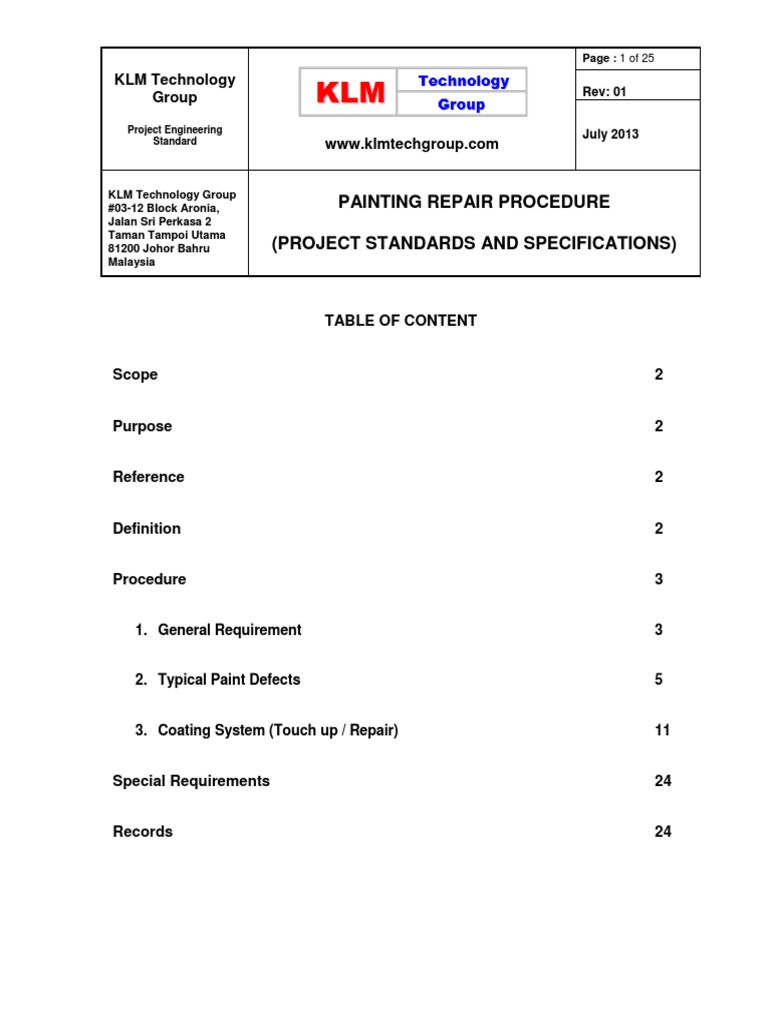 Painting Repair Procedure Guidelines | PDF | Paint | Coating