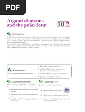 Argand Diagrams And The Polar Form Complex Number