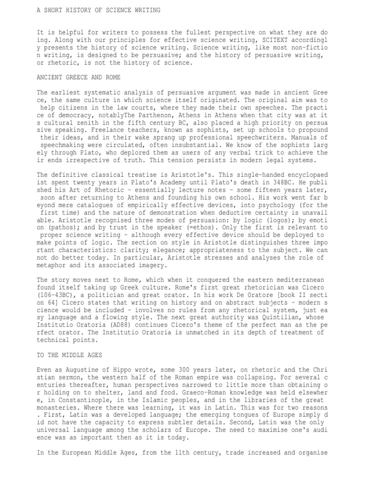 Evolution of Science Writing | PDF | Rhetoric | Science