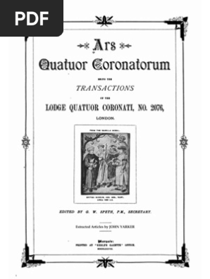 Ars Quatuor Coronatorum Vol 01 21 Yarker J Freemasonry Masonic