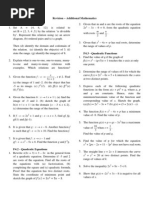 Form 4 Additional Mathematics Revision Questions