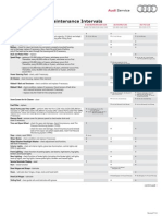 Audi Maintenance Schedule Model Year 2012