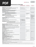 Audi Maintenance Schedule Model Year 2011