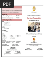 AICTE Sponsored Faculty Development Programme on Recent Advances in Pharmaceutical Analysis at School of Pharmacy (Revised) 22-02-2014 to 08-03-2014