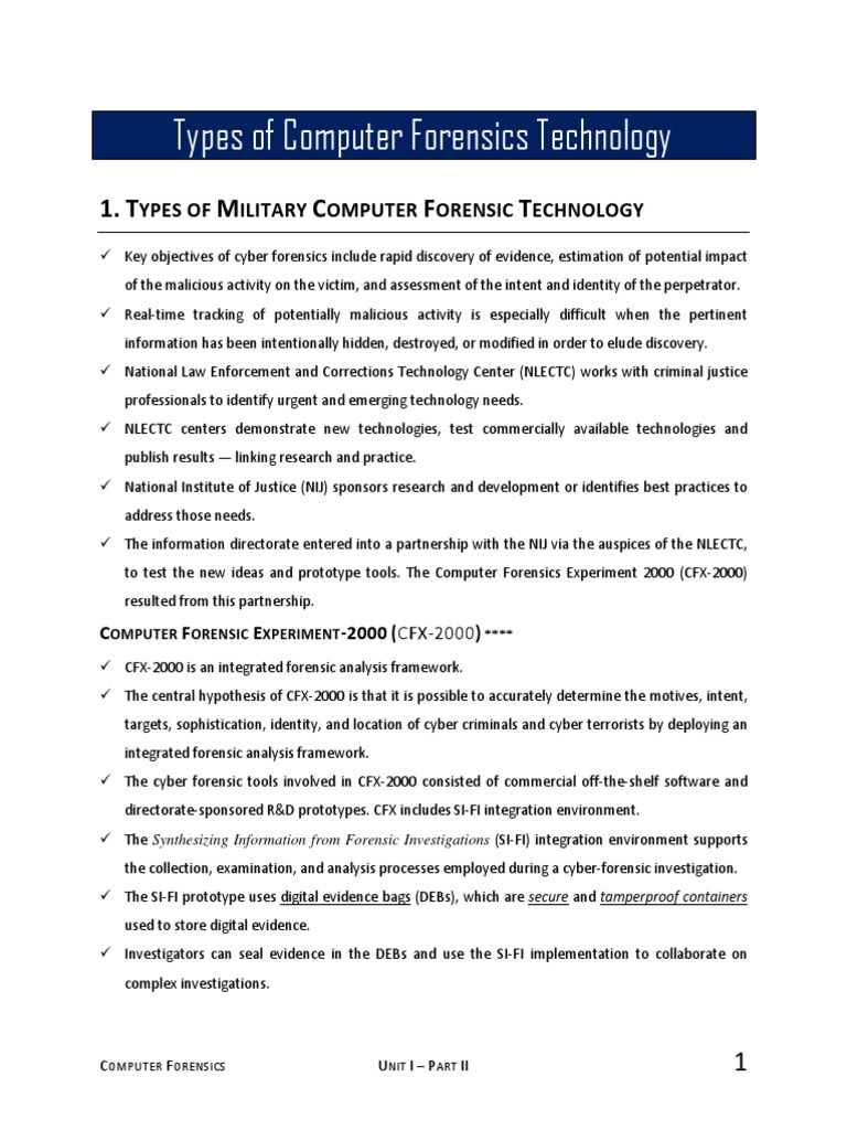 Explain Types Of Computer Forensics