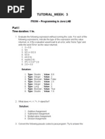 Tutorial - Week: 3: IT0206 - Programming in Java LAB