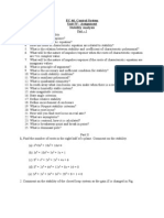 EC 46, Control System Unit IV - Assignment Stability Analysis