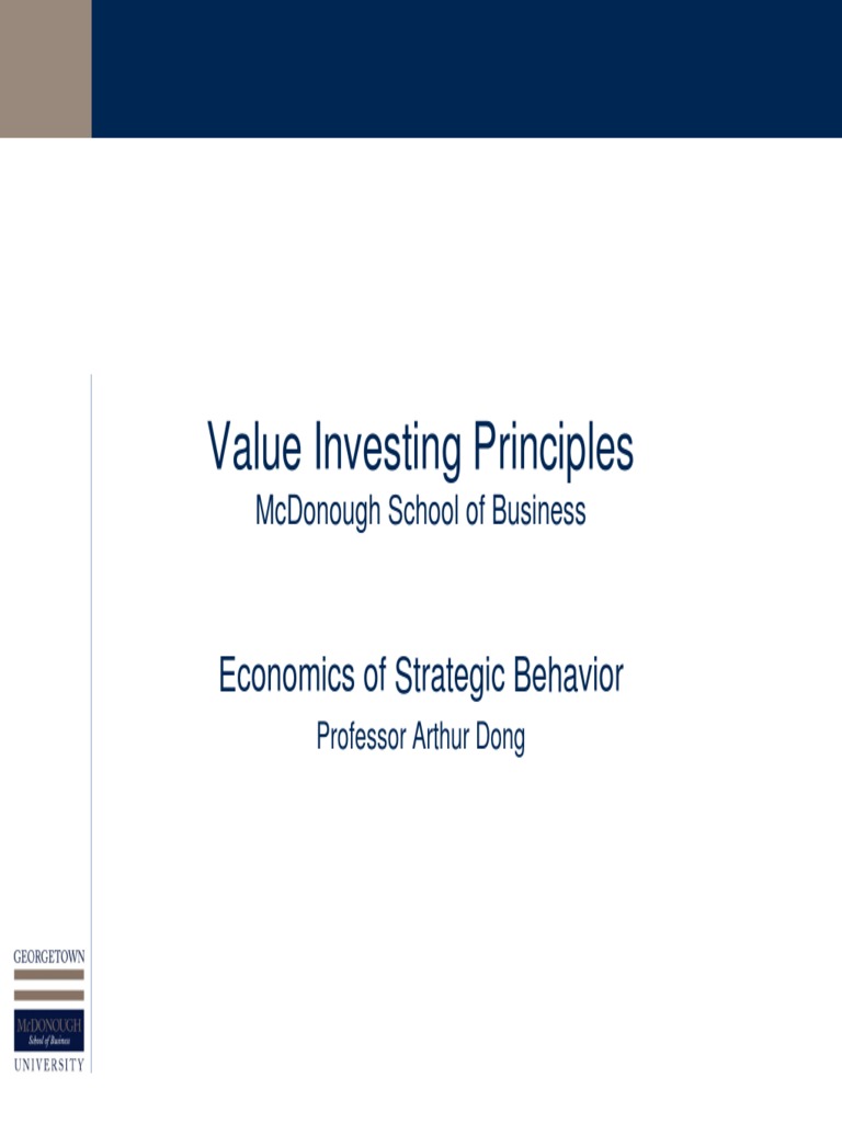 Principles of Value Investing Explained | PDF | Value Investing ...