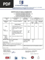 International Limited: Certificate of Visual Examination