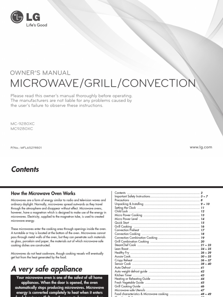 LG Microwave Oven Manual PDF Roasting Oven