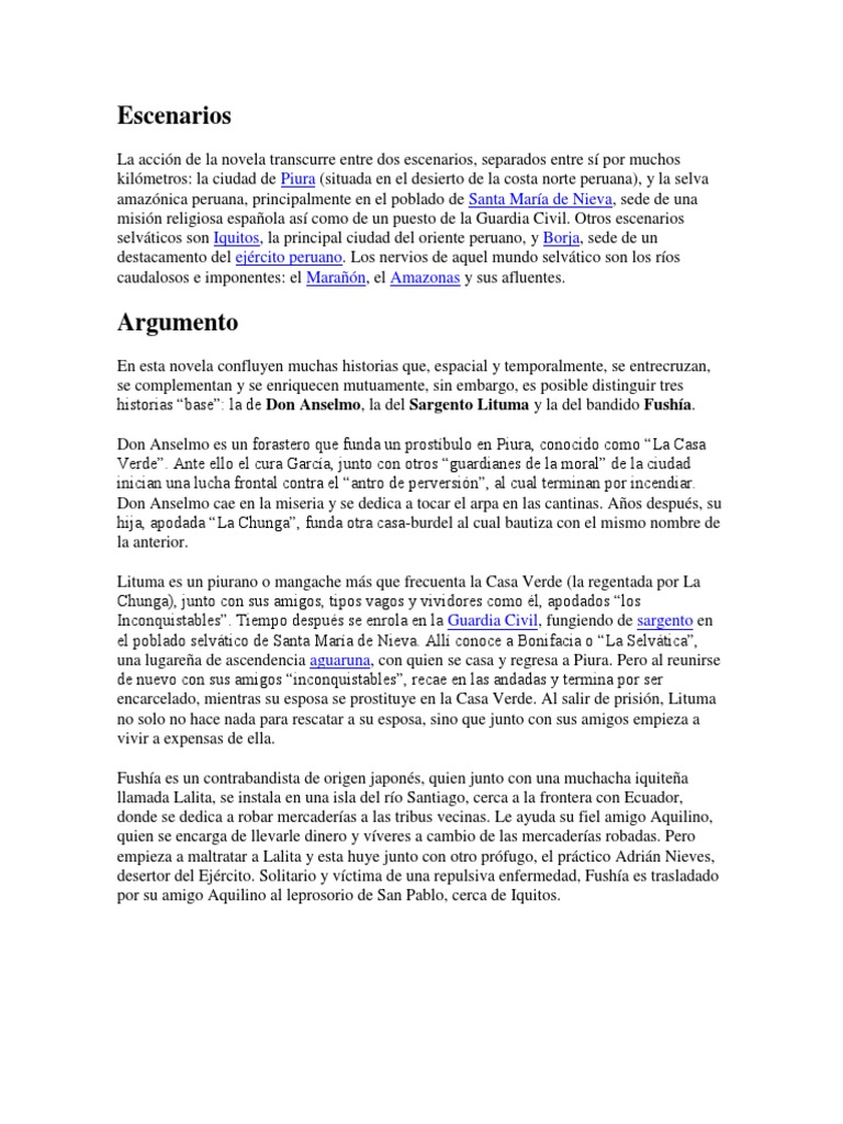 La Casa Verde | PDF | Novelas