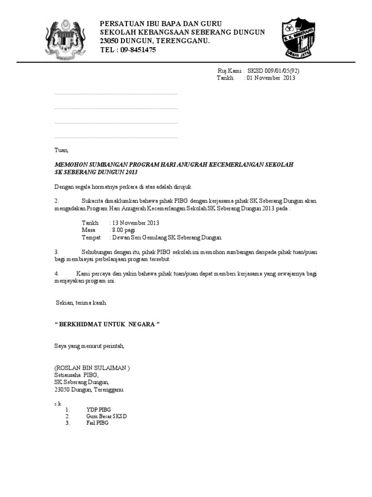 18 Surat Kosong Minta Sumb Haks Sksd Syarikat Pdf