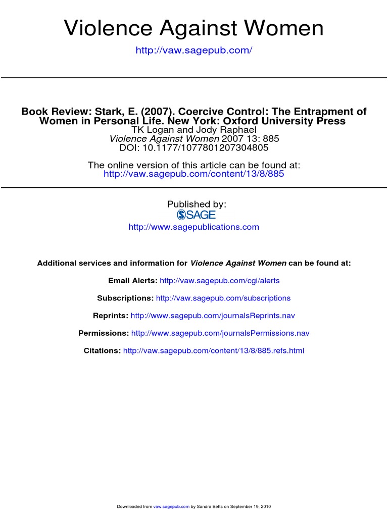 Coercive Control The Entrapment 1 | PDF | Restraining Order | Domestic ...