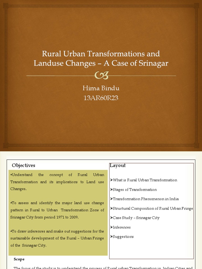 Srinagar's Rural-Urban Transformation Analysis | PDF | Urban Area | Village