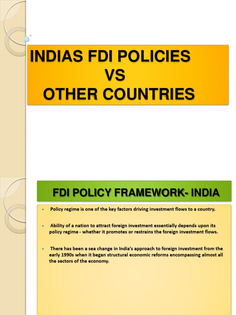 India's FDI Policy Framework Overview | PDF | Chinese Economic Reform ...