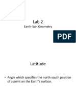 Lab 2 Sun-Earth Geometry