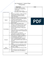 Rubric - Analysis Paper