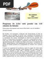 Programa do Leite está parado em 115 cidades do Estado