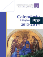 conferencia episcopal española - calendario liturgico 2014