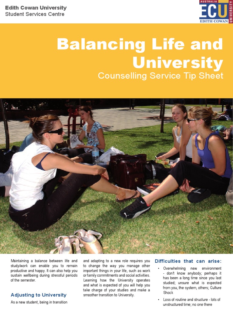 Balancing Life and University Tips | PDF | Action (Philosophy ...