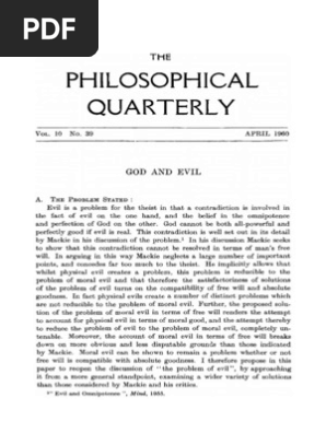 Mccloskey God And Evil Free Will Good And Evil