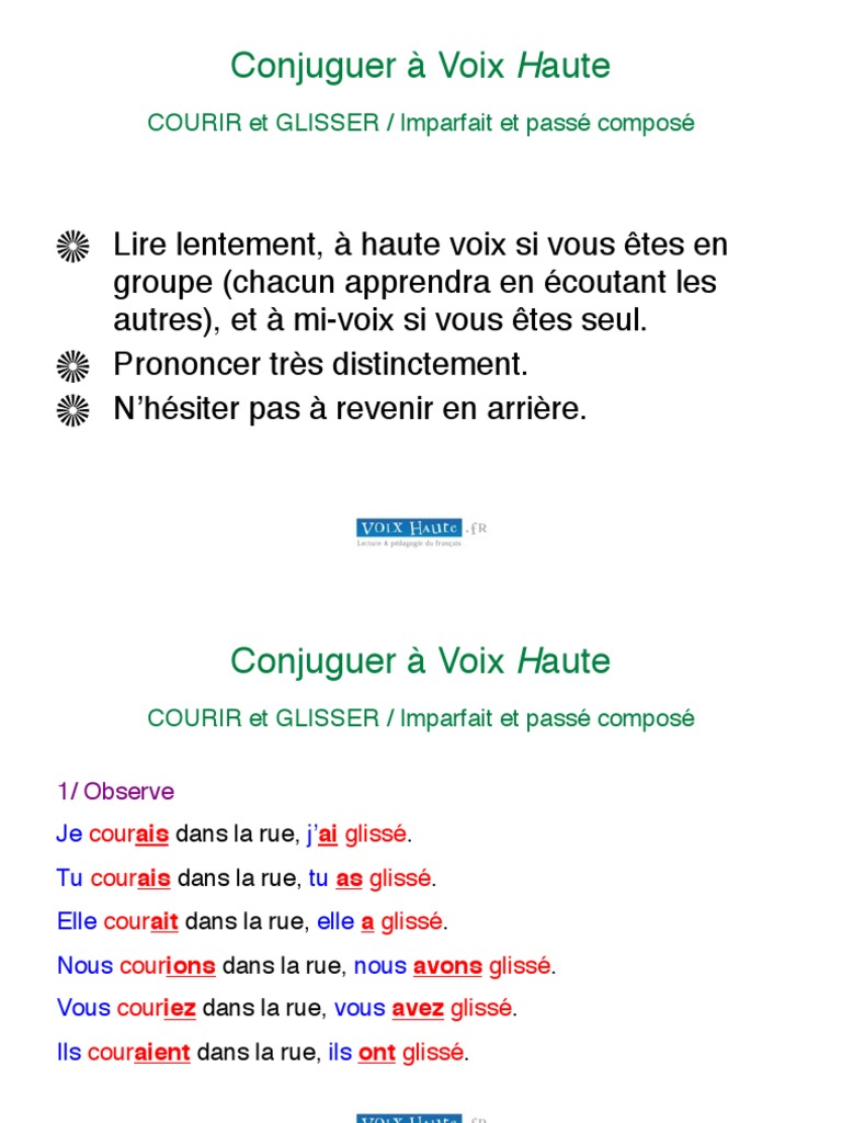 Conjuguer Courir Au Present De L Indicatif C@VH 1 | PDF | Verbe | Sémiotique