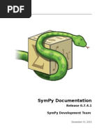 Sympy Docs PDF 0.7.4.1