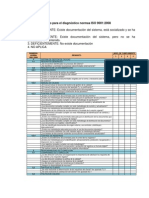 Lista de Chequeo para El Diagnóstico Normas ISO 9001