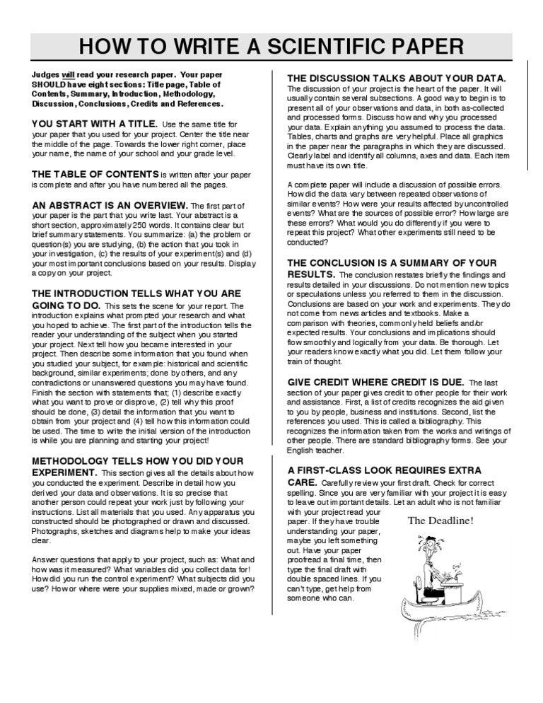 How To Write A Scientific Paper | PDF | Abstract (Summary) | Experiment