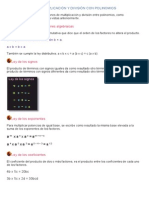 Operaciones de Multiplicacion y Division Con Polinomios