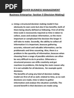 Decision Making-Business Management Essay